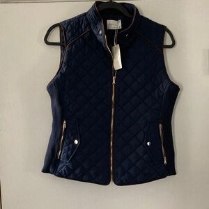 Active USA Dark Blue Quilted Vest